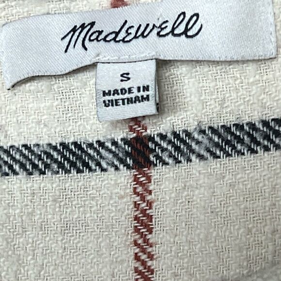 Madewell Flannel Oversized Ex-Boyfriend Plaid Flannel Shirt Womens Sz S - Picture 4 of 7